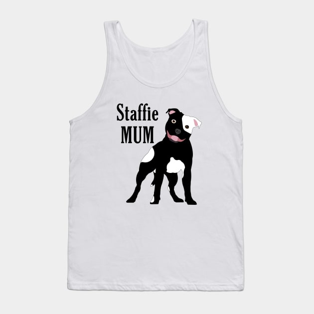 Staffie Mum BW Tank Top by SiSuSiSu